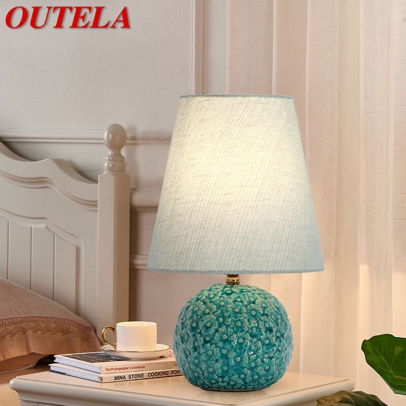 OUTELA-모던 LED 책상 램프, 크리에이티브 세라믹 조광기, 책상 조명, 집, 거실, 침실, 침대 머리맡 장